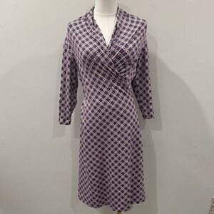 J.McLaughlin Purple Geometric Print Wrap-Style Dress – Size Small